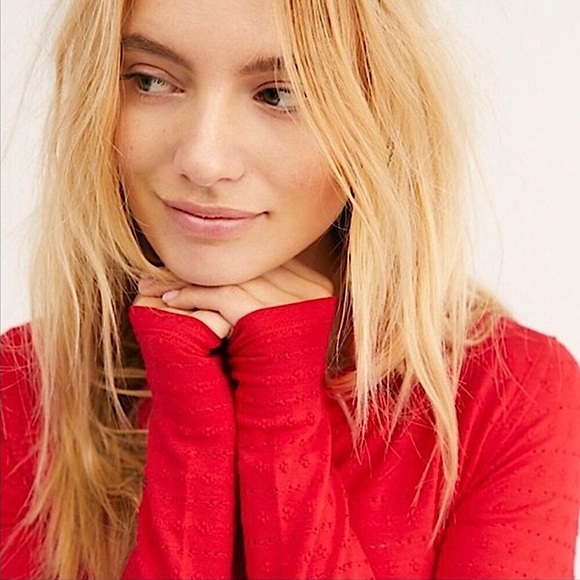 We The Free Boatneck Lightweight Red Top - Picture 4 of 12